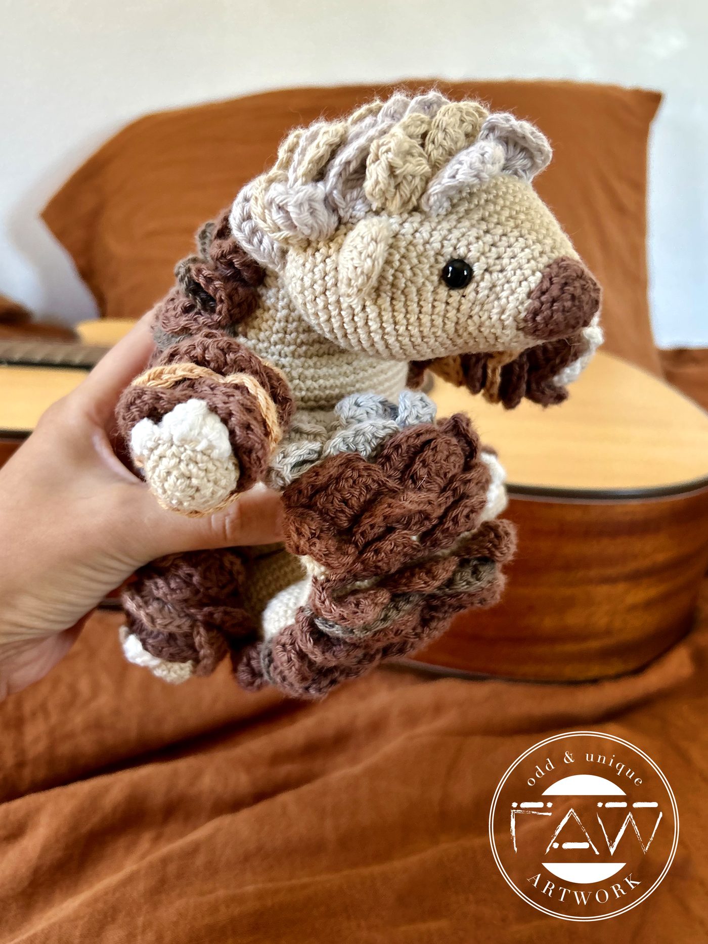 Crocheted Pangolin Plush, 20 inch